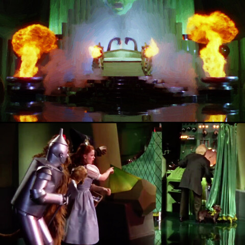 Behind the curtain Oz